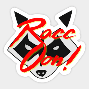 Funny Rock On - Racoon parody Sticker